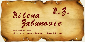 Milena Zabunović vizit kartica